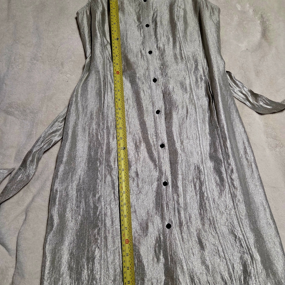 White House Black Market Gold Button Down Dress Size 4 - Picture 8 of 8